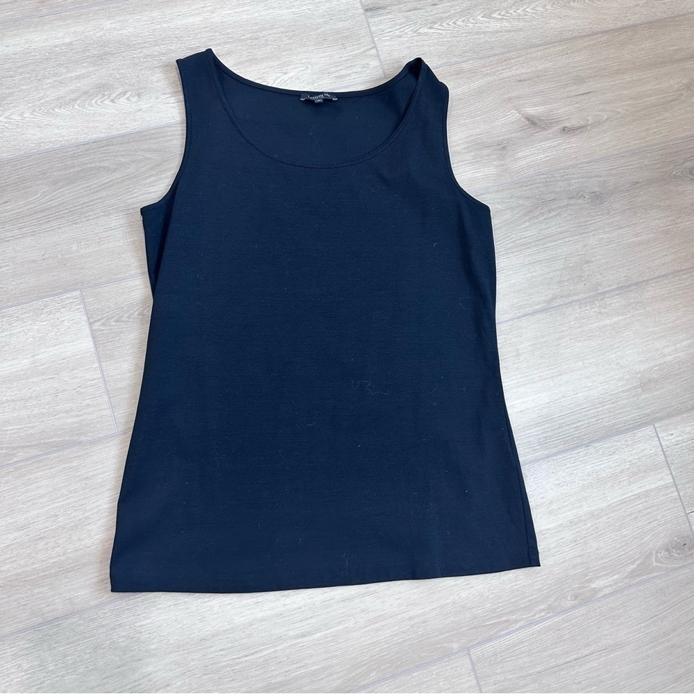 Lafayette 148 New York scoop neck classic tank large black
